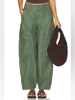 Free People Olive Green Cargo Trousers